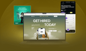 Website UI design by Lotiva showing landing page and web page layouts