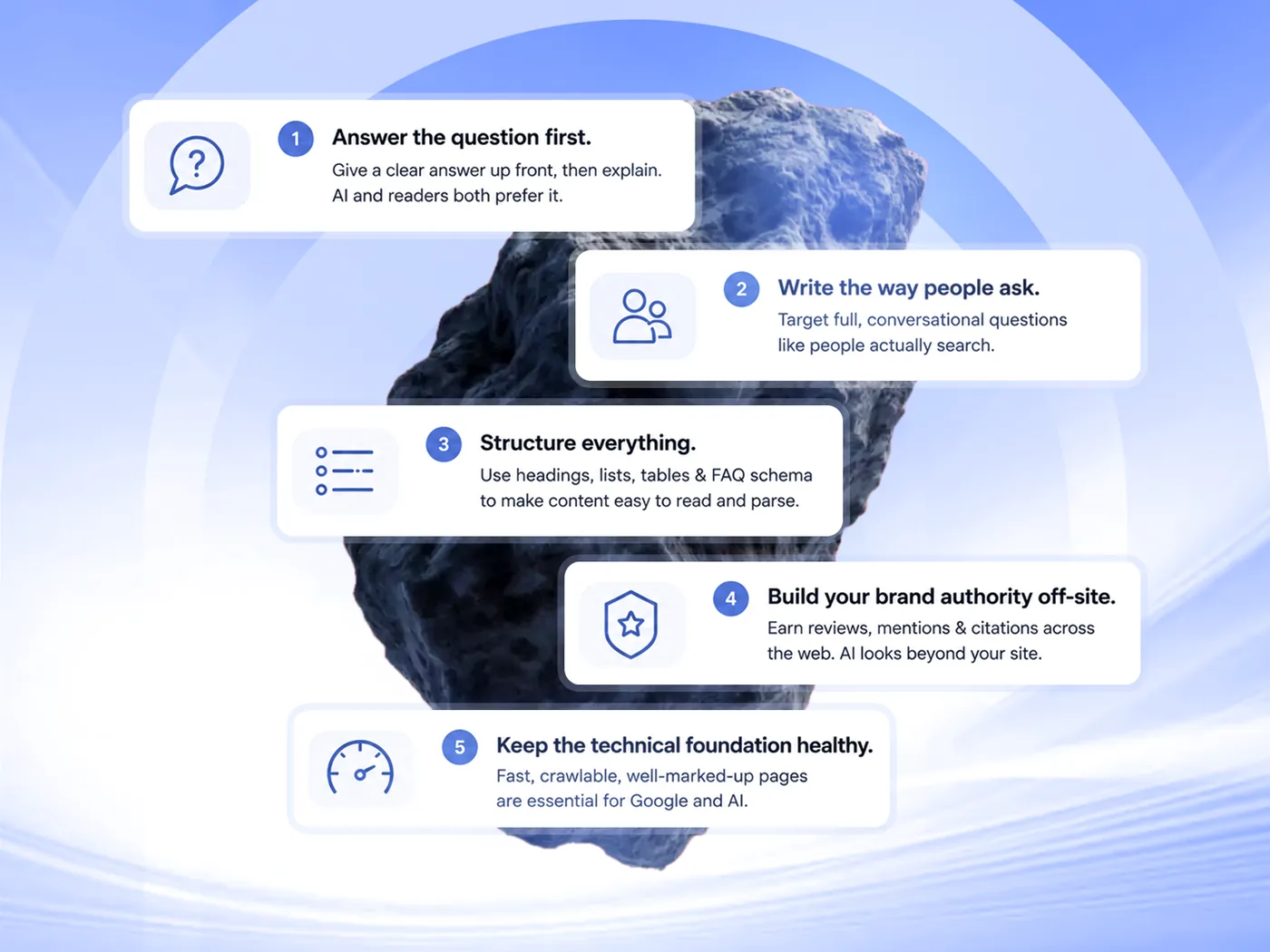 GEO vs SEO: What's the Difference and Do You Need Both? (2026) 3 Five step checklist to optimize for both SEO and GEO in 2026: answer first, write conversationally, structure content, build authority, keep technical health